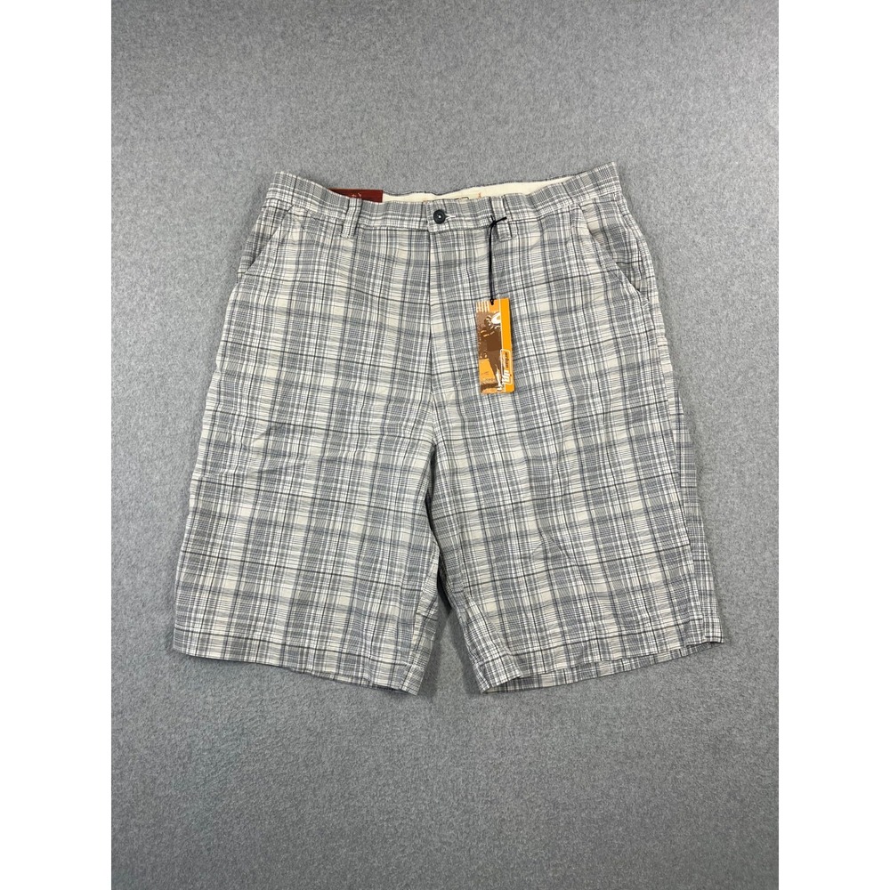 Urban Pipeline Shorts Mens 38 Gray White Tattersall Plaid Baggy Loose Fit